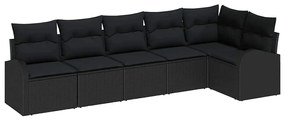 Conjunto de Sofá de Jardim em 6 Peças com Almofadas de Rattan Sintétic