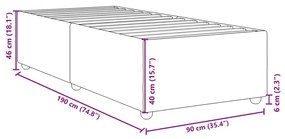 Estrutura de cama sem colchão 90x190 cm tecido preto