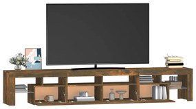 Móvel de TV com luzes LED 230x36,5x40 cm carvalho fumado