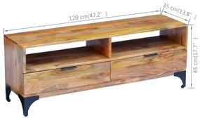 Móvel TV madeira de mangueira 120x35x45 cm
