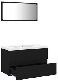 Conjunto de móveis de casa de banho contraplacado preto