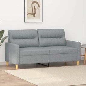 vidaXL Sofá de 2 lugares em tecido 140 cm cinzento-claro