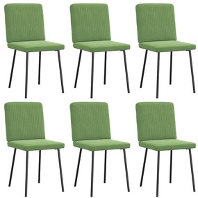 Cadeiras de jantar 6 pcs veludo verde-claro