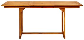 Mesa de jantar p/ jardim (120-170)x80x75 cm acácia maciça