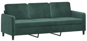 2 pcs conjunto de sofás com almofadas veludo verde-escuro