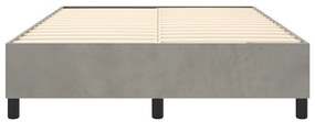Estrutura de cama sem colchão 140x190 cm veludo cinzento-claro