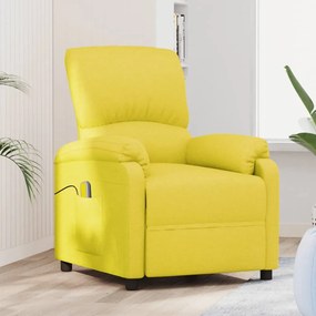 vidaXL Poltrona de massagens tecido amarelo-claro