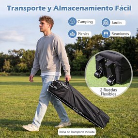 Tenda Dobrável de Exterior feiras, eventos, festas, 300 x 300 x 250-268 cm, 4 Paredes Removíveis e 4 sacos areia, Branco