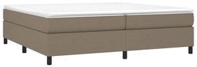 Cama sem colchão 200x200 cm tecido cinzento-acastanhado