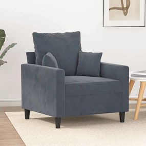 Poltrona 60 cm veludo verde-escuro
