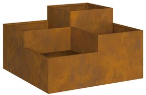Jardineira vidaXL 100x100x48 cm em Aço Resistente à Corrosão