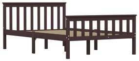 Estrutura de cama 120x200 cm pinho maciço castanho-escuro