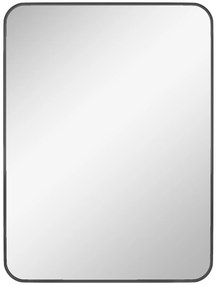 HOMCOM Espelho Casa de Banho 60x80 cm Espelho de Parede com Estrutura de Metal Vertical e Horizontal para Entrada Preto