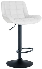 Banco de bar Tover em couro sintético e com estrutura preta 48 x 81-105 x 54 cm Branco
