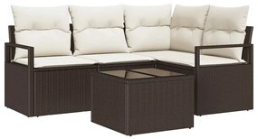 Conjunto de Sofá de Jardim Modular com 4 Peças e Almofadas Cinzas em R
