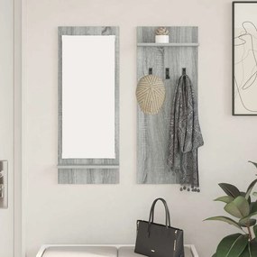vidaXL Cabideiro de Parede com prateleira Cinza sonoma 70 x 10 x 90 cm