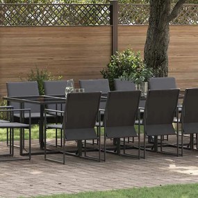 Conjunto de Jantar para Jardim de 19 Peças com Almofadas em Aço e Textilene