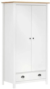 Roupeiro 2 portas Hill Range 89x50x170 cm pinho maciço branco