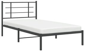 Estrutura de cama com cabeceira 100x200 cm metal preto