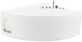 Banheira de hidromassagem em acrílico branco com LED 206 x 165 cm PELICAN Beliani