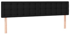 Cama box spring c/ colchão e LED 120x190 cm tecido preto