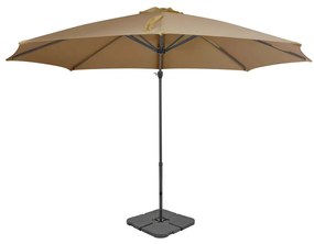 vidaXL Guarda-sol de jardim com base portátil cinzento-acastanhado
