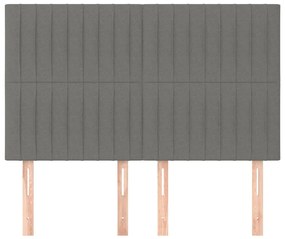 Cabeceira de cama 4 pcs tecido 72x5x78/88 cm cinzento-escuro