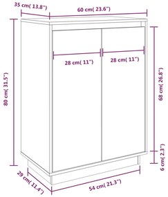 Sapateira Lúcia - Com 4 Prateleiras - Cor Branco - 60x35x80 cm - Madei