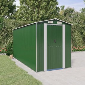 Abrigo de jardim 192x440x223 cm aço galvanizado verde