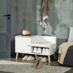 Banco Acolchoado Dora com Sapateira - Design Nórdico