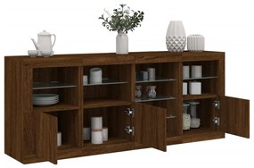 vidaXL Aparador com luzes LED 164x37x67 cm carvalho castanho