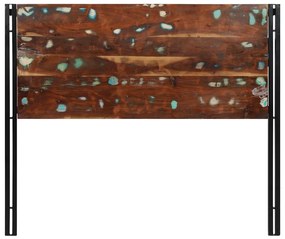 Cabeceira de cama 120 cm madeira recuperada maciça/ferro