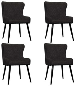 vidaXL Cadeiras de jantar 4 pcs veludo preto