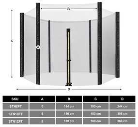 Rede de segurança para trampolim de Ø 244 cm Preto