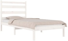 Estrutura de cama 100x200 cm pinho maciço branco
