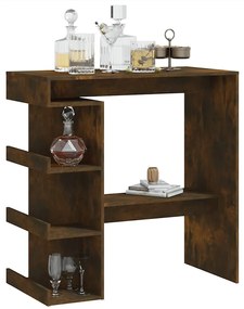 Mesa de bar c/ prateleiras derivados de madeira carvalho fumado