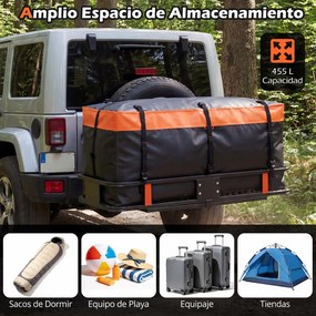 Organizador de porta-bagagens para carro, 146 x 61 x 51 cm, dobrável, tecido impermeável, com correias de fixação, saco de carga, porta-bagagens exter