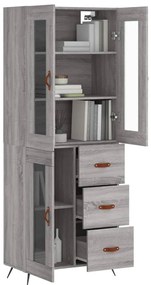 Armário alto 69,5x34x180 cm derivados de madeira sonoma cinza