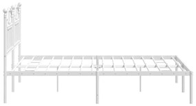 Estrutura de cama com cabeceira 140x200 cm metal branco