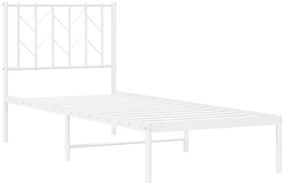 Estrutura de cama sem colchão com cabeceira 75x190 cm branco