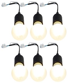 LED Conjunto móvel de 6 suportes de lâmpada pretos incl. lâmpadas A60 - Move