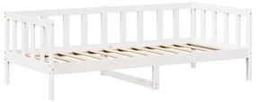 Conj. sofá-cama e banco c/ telhado 80x200cm pinho maciço branco