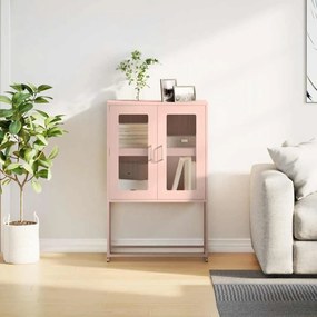 Aparador alto 68x39x107 cm aço rosa