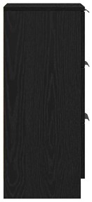 Aparador de Carvalho Preto vidaXL 30x30x70 cm Feito de Madeira Compens
