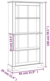 Estante 4 prateleiras Corona Range pinho mexicano 81x29x150cm