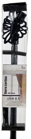 Varão para Cortinas Extensível Preto Ferro 5 x 122 x 5 cm (8 Unidades)