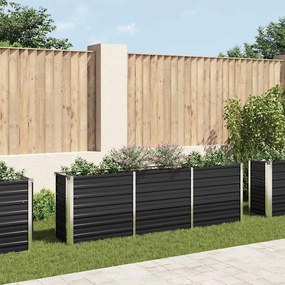 Canteiro elevado jardim aço galvanizado 240x40x77 cm antracite