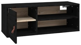 Armários de parede 2 pcs 80x30x30 cm pinho maciço preto