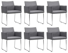 vidaXL Cadeiras de jantar 6 pcs tecido cinzento-claro