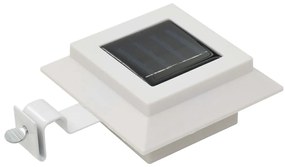 Candeeiro de exterior solar LED 12 pcs branco quadrado 12 cm